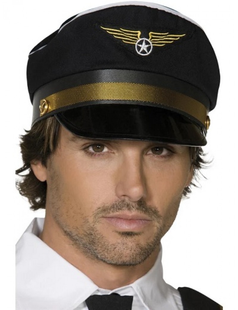 Airline Pilot Peaked Cap Black