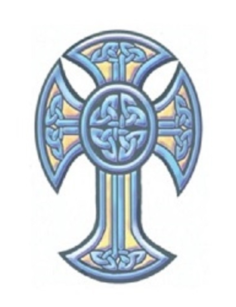 Tribal Celtic Cross Temporary Tattoo 