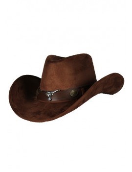 Brown Cowboy Hat Bull Motif