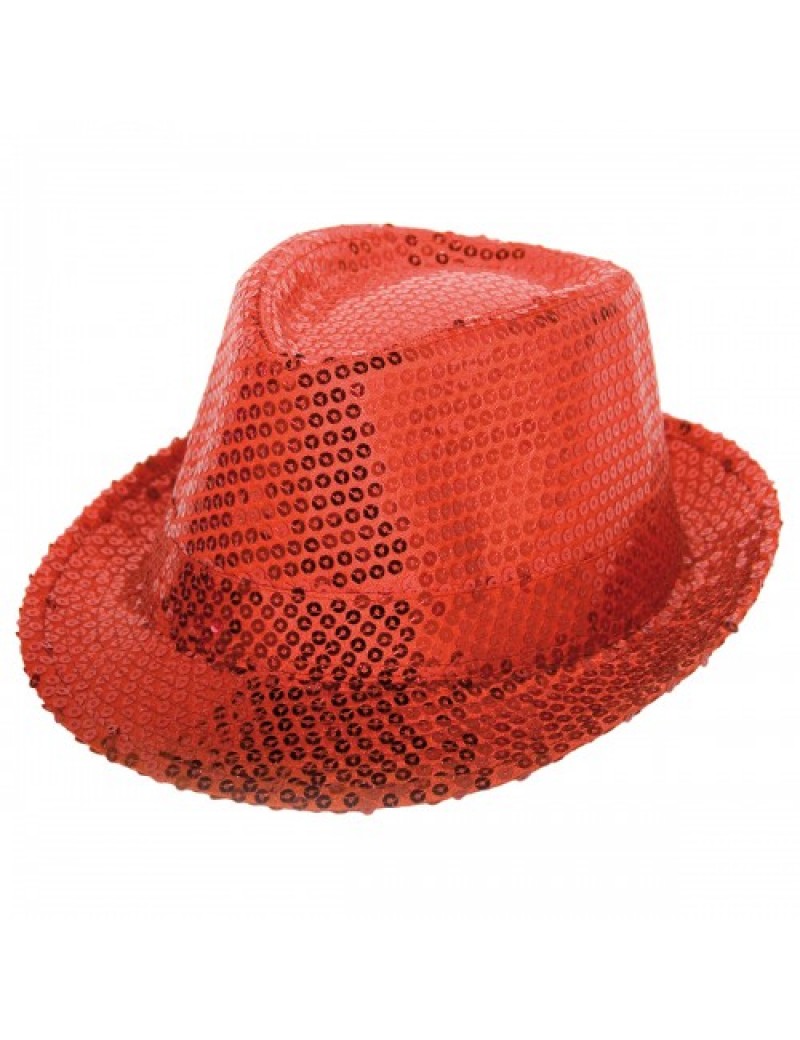 Sequin Red Trilby Hat
