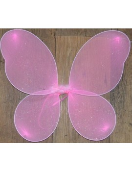 Pink Silver Glitter Fairy Wings