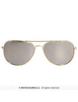 Gold Aviator Mirror Glasses
