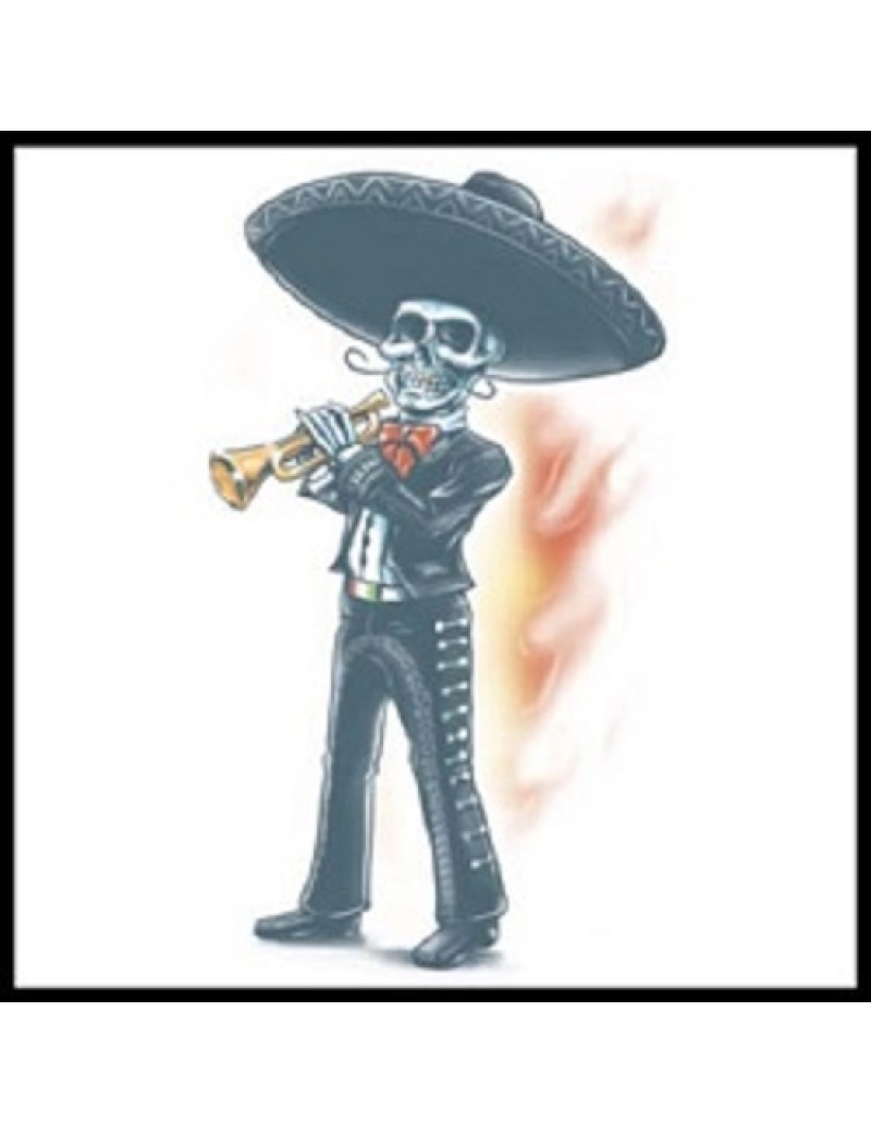 Day Of The Dead Mariachi Temporary Tattoo 