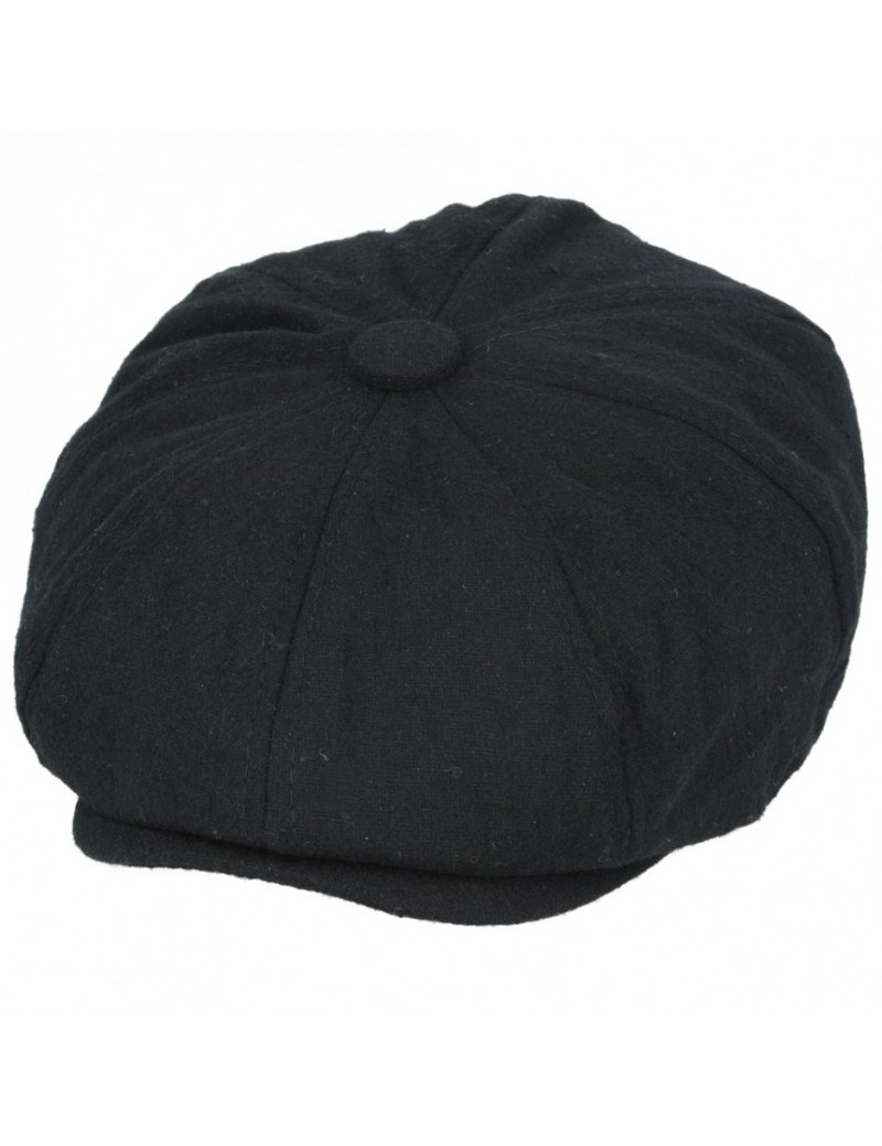 Newsboy 8 Panel Cap Black