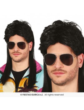 Black Mullet Wig