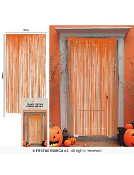 Orange Tinsel Curtain