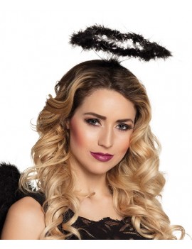 Angel Halo Marabou Fur Black And Silver 