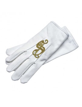 Short White Deluxe Embroidered Gloves