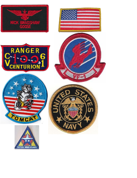 Top Gun Goose Nick Bradshaw Sew On Costume Patch Set