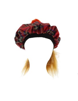 Tartan Tam O Shanter Scottish Hat With Ginger Hair