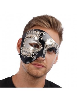 Black Half Face Venetian Mask