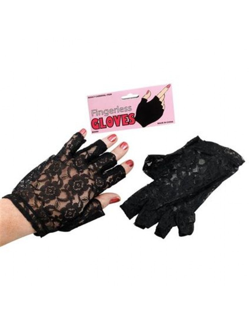 Fingerless Black Lace Gloves